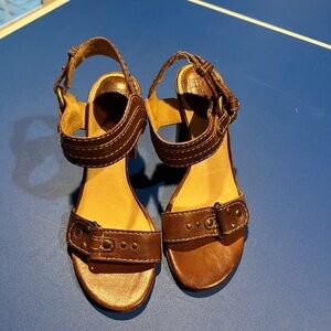 Frye April Studded Ring Ankle Strap Sandals Size 6M Brown Y2K